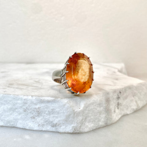Large Spessartite Garnet Ring