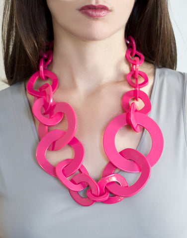 Sirocco Pink Resin Graduated Necklace