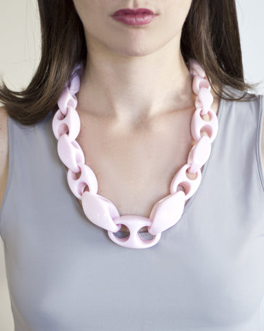 Sirocco Pale Pink Resin Links Necklace