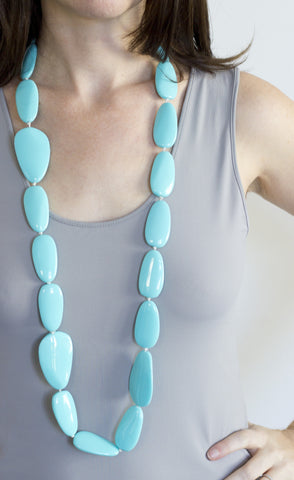 Sirocco Light Blue Long Pod Necklace