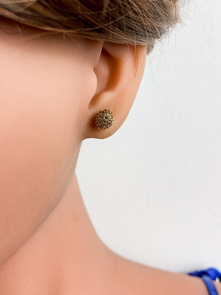 Woven Tiny Stud Earrings - Milena Zu