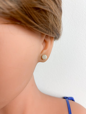Woven Tiny Ball Stud Earrings - Milena Zu