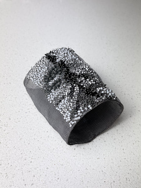 Woven Beaded Wide Bangle - Milena Zu