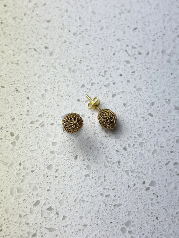 Woven Tiny Stud Earrings - Milena Zu