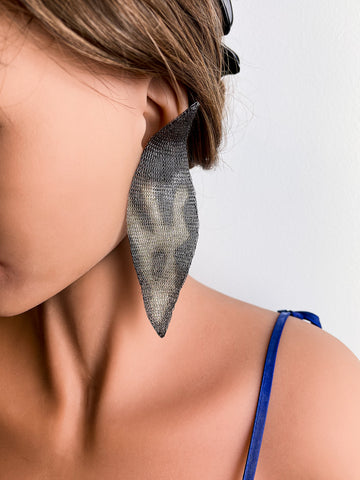 Woven Oxy Large Elipse Earrings - Milena Zu
