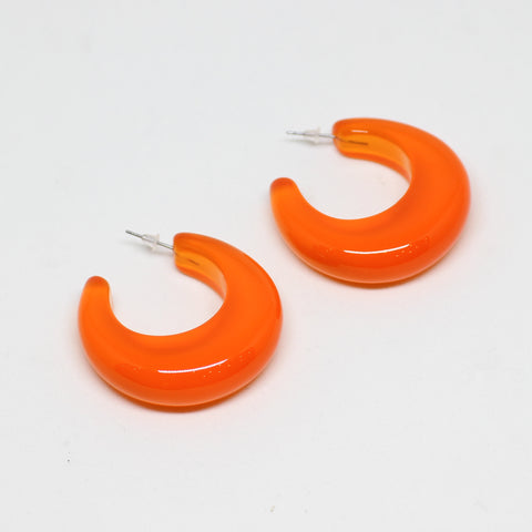 Large Orange Resin Hoops - Sirocco