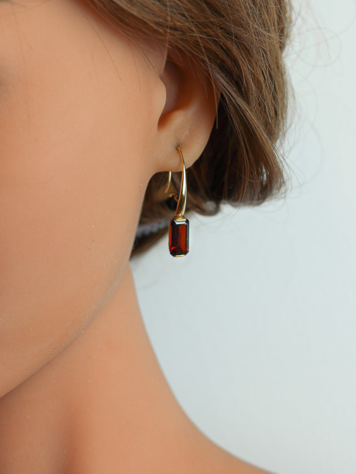 Garnet Gold Plated Silver Antique Style Drop Earrings By Rochejewels   notonthehighstreetcom