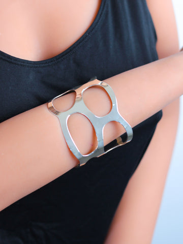 Silver Cutout Bangle - Mexico