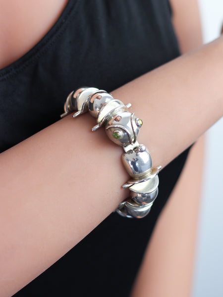 Silver Caterpillar Bracelet - Mexico
