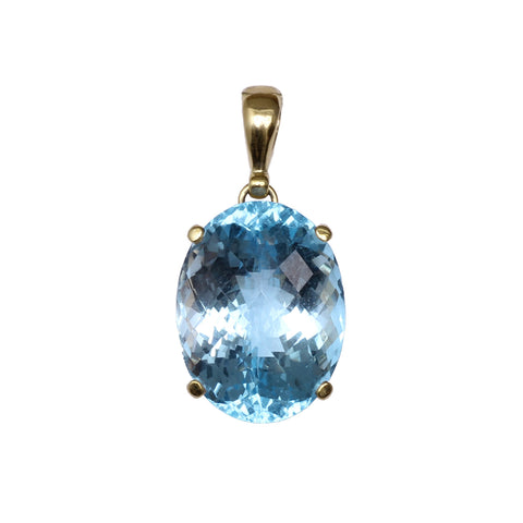 Blue Topaz Pendant in gold