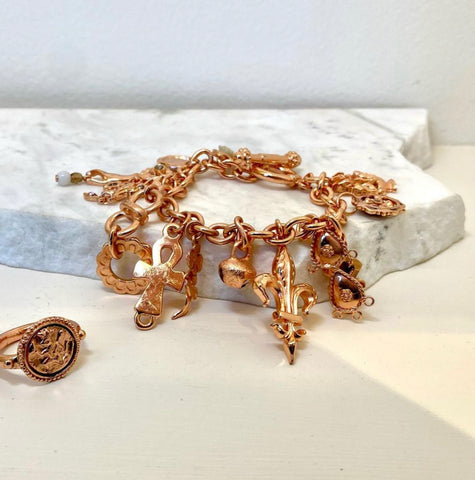 Bold Charm Bracelet - Rose Gold Plate